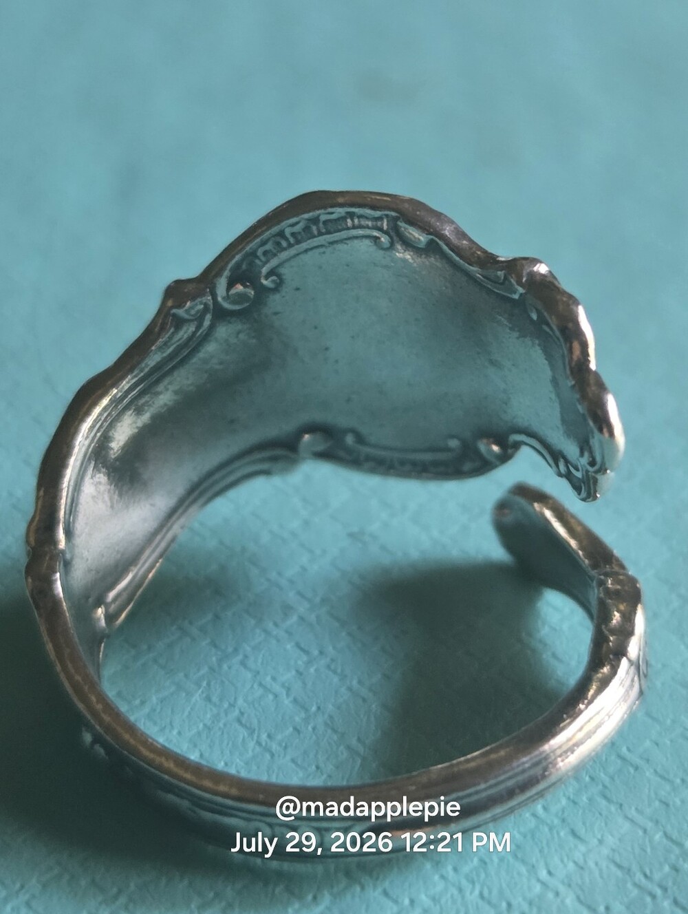 Vintage Sterling Silver Goddess Woman Nude Deity Muse Nymph Spoon Ring #126 - Picture 8 of 16